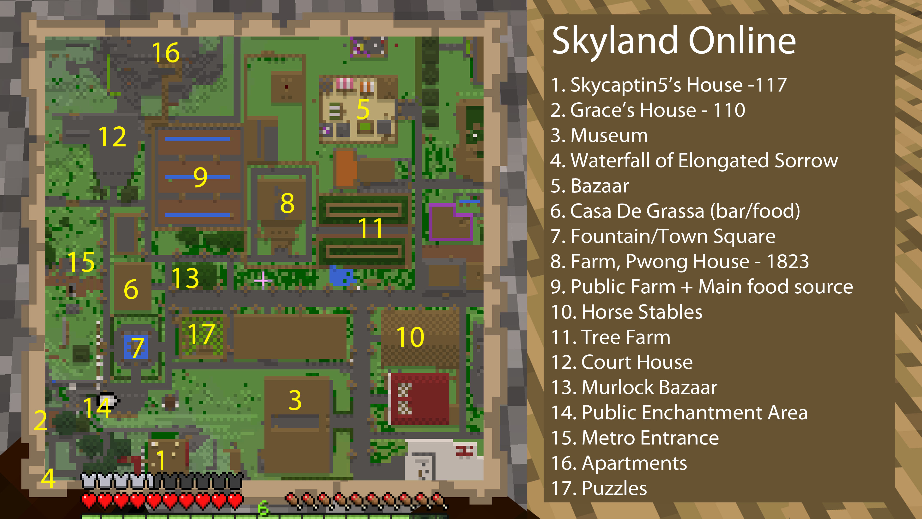 Skyland Online Map Main Area